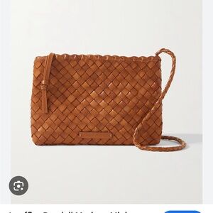 LOEFFLER RANDALL MARISON MINI WOVEN LEATHER SHOULDER BAG IN BROWN